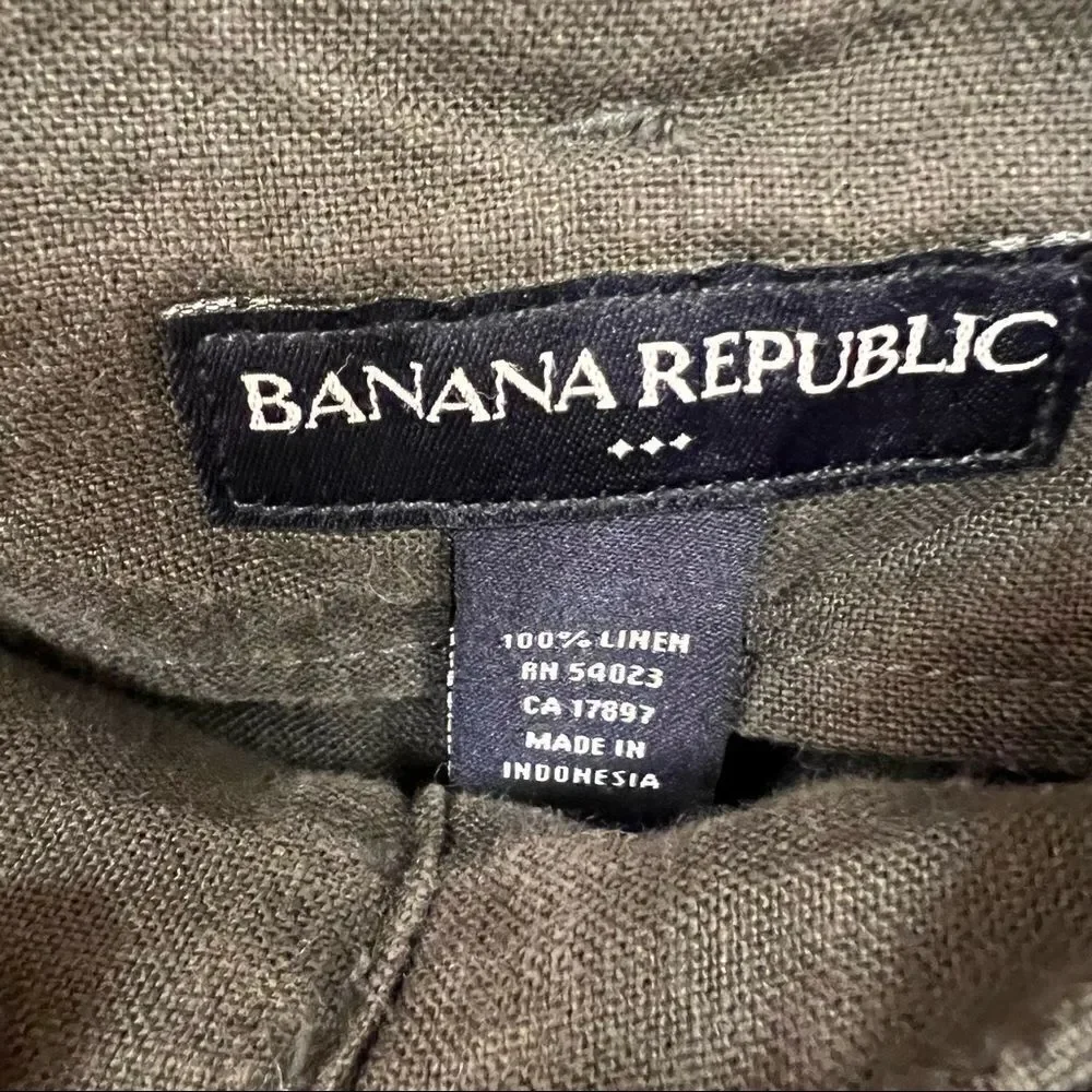 👠Banana Republic wide leg grey linen pants.  Size 2